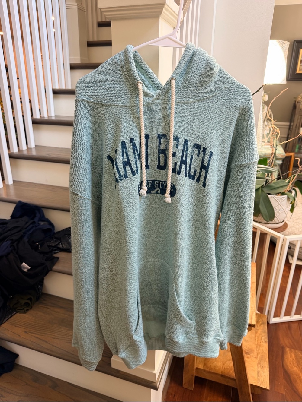 Miami Beach Hooded Pullover Sweatshirt - Light Seafoam